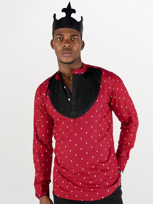 mens leaf print casual shirt - 20160471 - Very Small Image - 1
