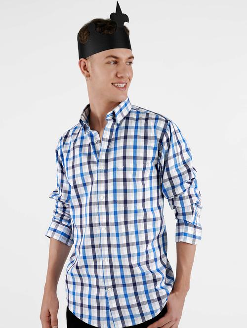 mens checks casual shirt - 20160765 - Very Small Image - 1