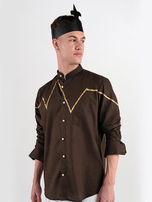 mens foil print casual shirt - 20160845 - Very Small Image - 1