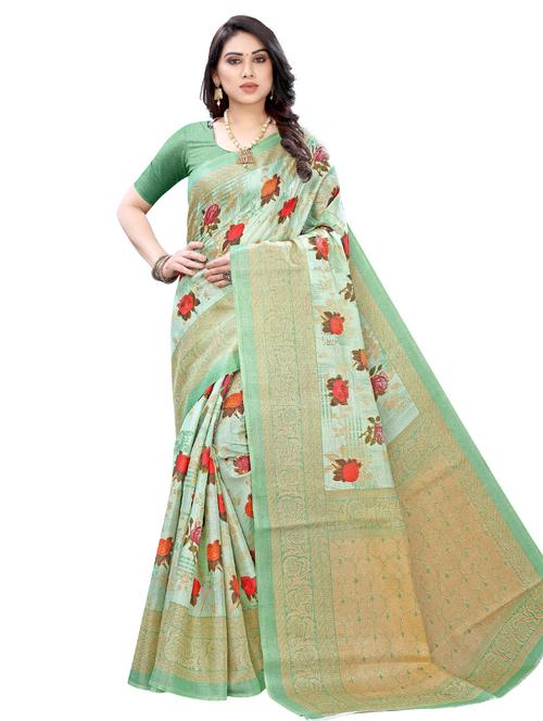 self design woven saree with blouse - 20162316 - Very Small Image - 1