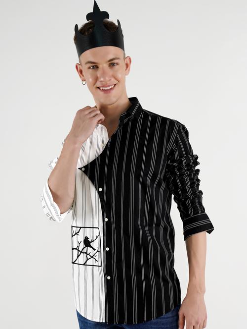 mens stripes casual shirt - 20163133 - Very Small Image - 1