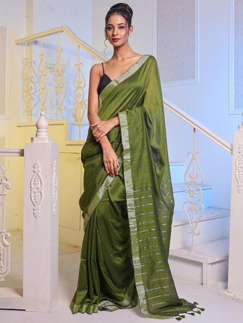 women's self design green colored saree - 20163736 - Very Small Image - 1