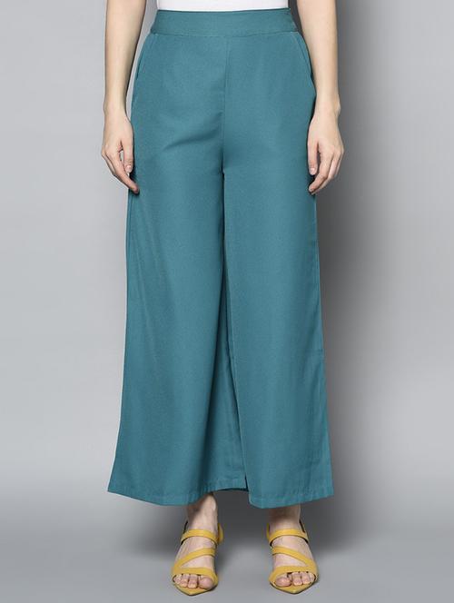 women solid trouser - 20164018 - Very Small Image - 1