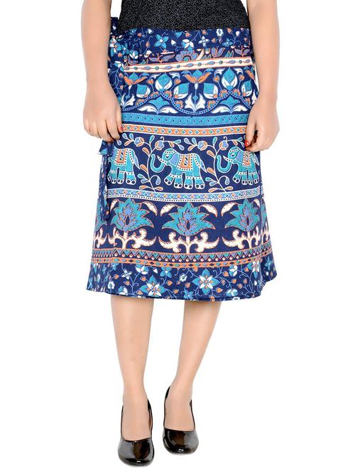women printed cotton wrap skirt - 20164344 - Very Small Image - 1