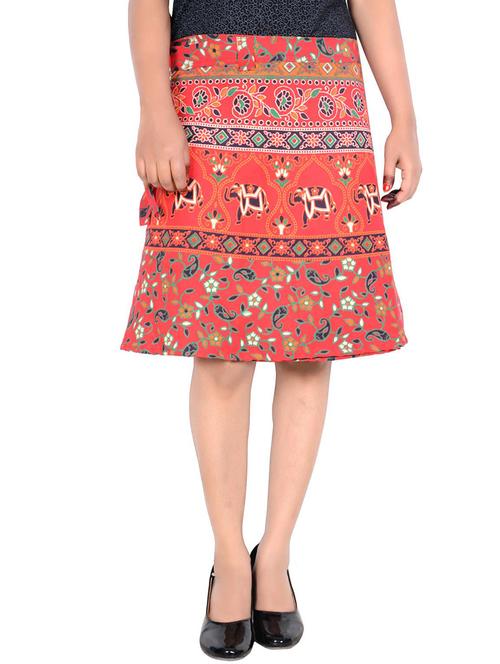 women printed cotton wrap skirt - 20164398 - Very Small Image - 1