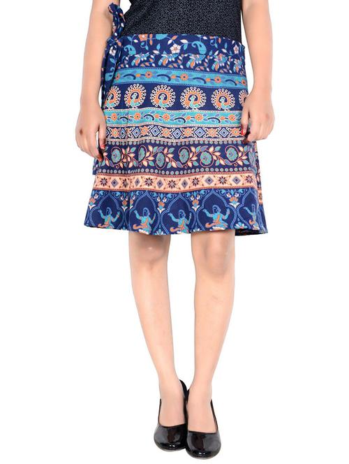 women printed cotton wrap skirt - 20164438 - Very Small Image - 1