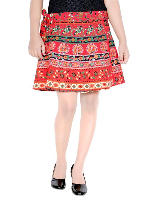 women printed cotton wrap skirt - 20164460 - Very Small Image - 1