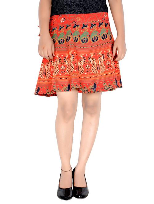 women printed cotton wrap skirt - 20164466 - Very Small Image - 1