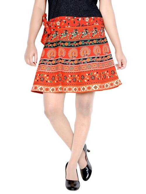 women printed cotton wrap skirt - 20164469 - Very Small Image - 1