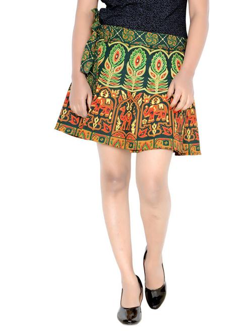 women printed cotton wrap skirt - 20164474 - Very Small Image - 1