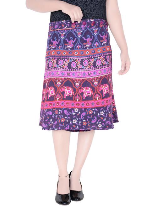 red cotton blend wrap skirt - 20164791 - Very Small Image - 1