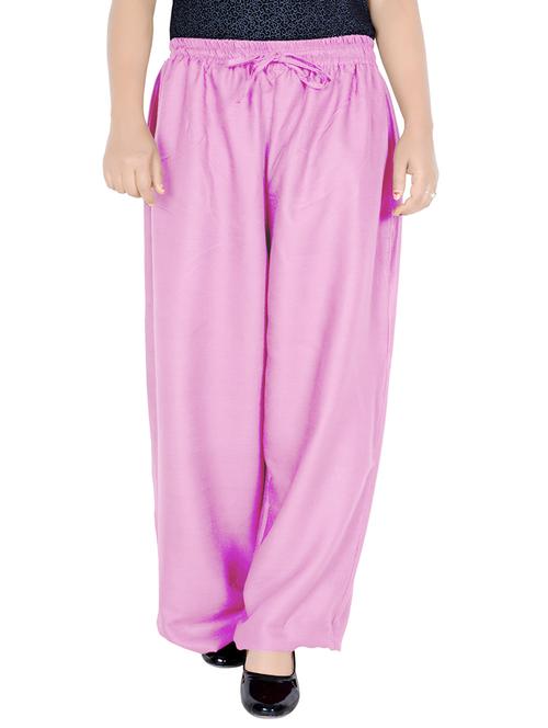 lavender solid viscose palazzo - 20164867 - Very Small Image - 1