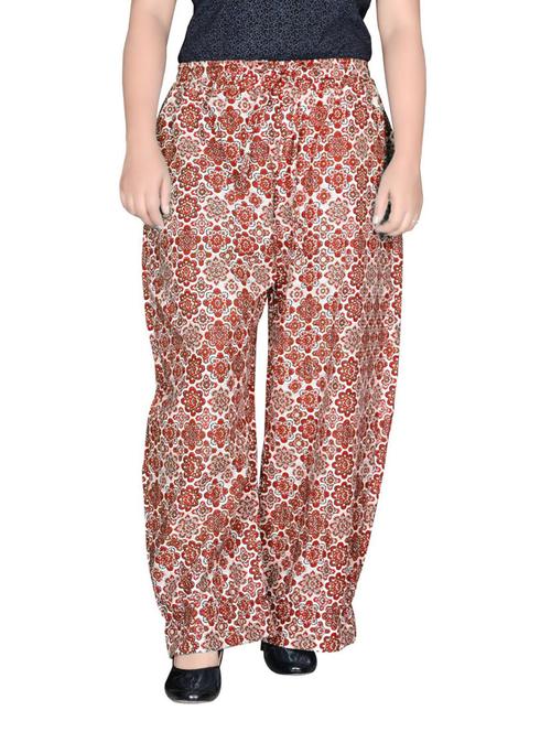 red printed relaxed fit palazzo - 20164947 - Very Small Image - 1