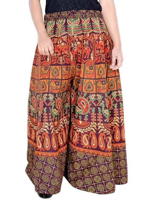 multi colored printed flared relaxed fit palazzo - 20165021 - Very Small Image - 1