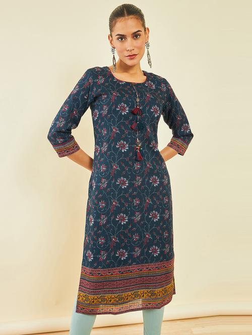 women's straight kurta - 20165901 - Very Small Image - 1