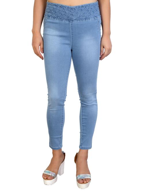light blue solids high rise jeggings - 20166533 - Very Small Image - 1