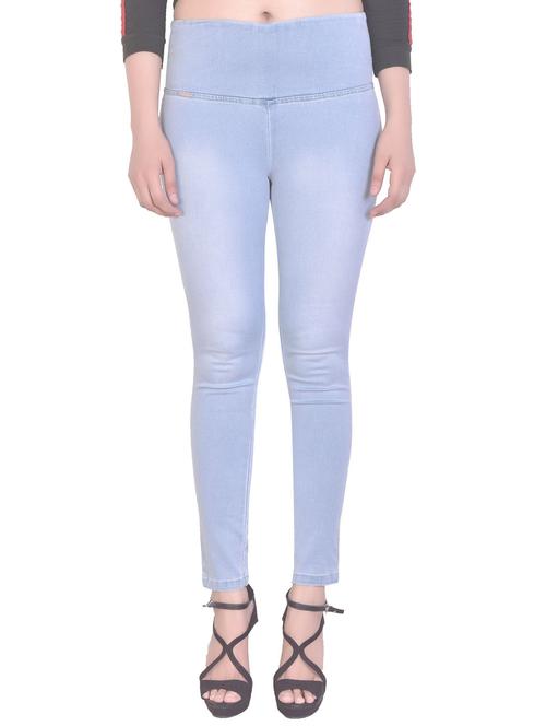light blue solids mid rise jeggings - 20166555 - Very Small Image - 1