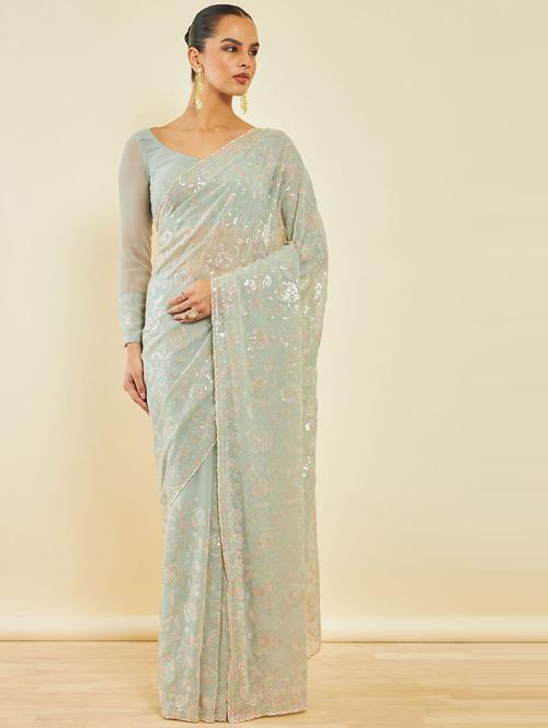 self design embroidered saree - 20166705 - Very Small Image - 1