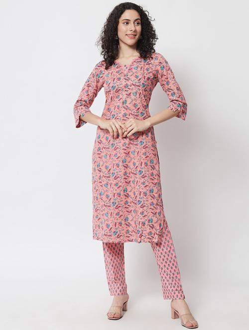 floral kurta pant set - 20166974 - Very Small Image - 1