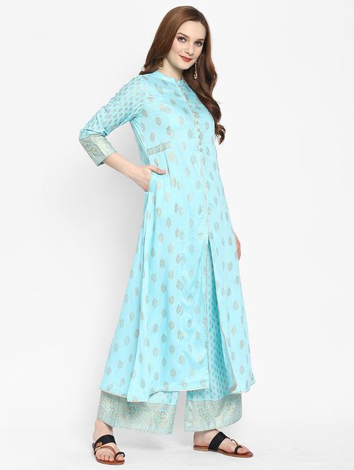 embroidered kurta palazzo set - 20167012 - Very Small Image - 1