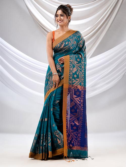 self design woven saree with blouse - 20167092 - Very Small Image - 1