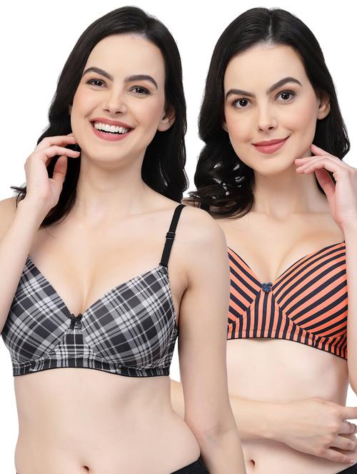 pack of 2 printed bra - 20167425 - Very Small Image - 1