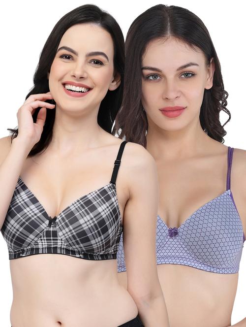 pack of 2 printed bra - 20167432 - Very Small Image - 1