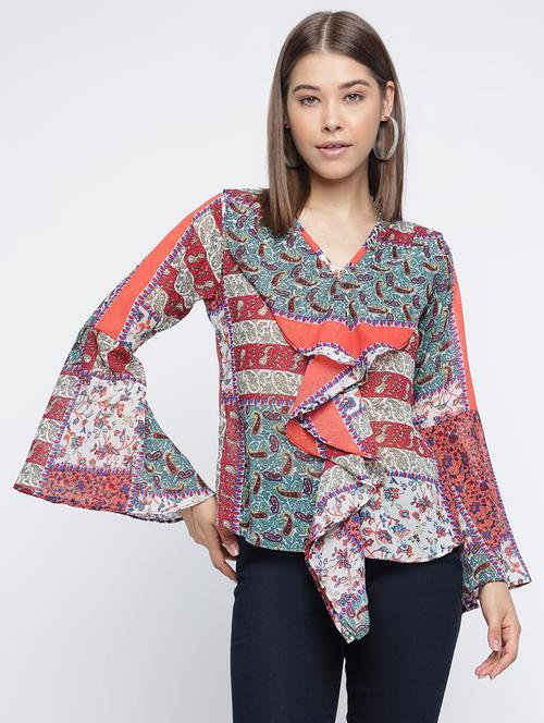 women printed regular top - 20168452 - Very Small Image - 1