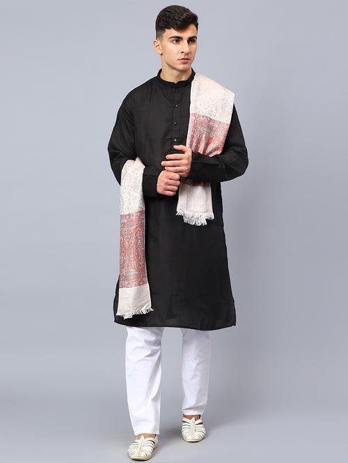 paisley self design jamavar shawl - 20168548 - Very Small Image - 1