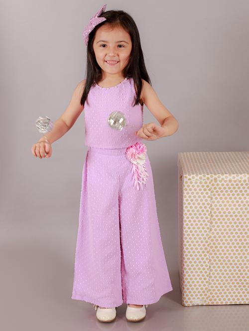 purple printed full length twin sets - 20169010 - Very Small Image - 1