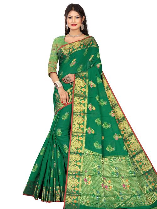 self design saree with blouse - 20169182 - Very Small Image - 1
