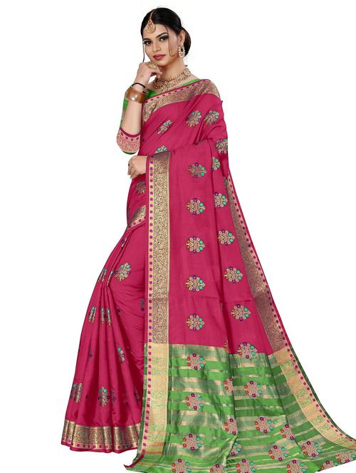 self design saree with blouse - 20169192 - Very Small Image - 1