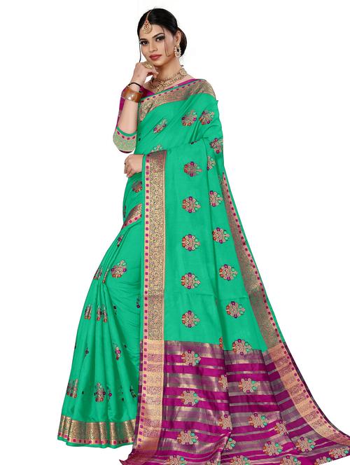 self design saree with blouse - 20169195 - Very Small Image - 1