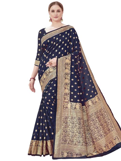 women's banarasi saree with blouse - 20169226 - Very Small Image - 1