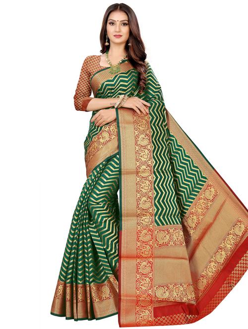 women's banarasi saree with blouse - 20169248 - Very Small Image - 1