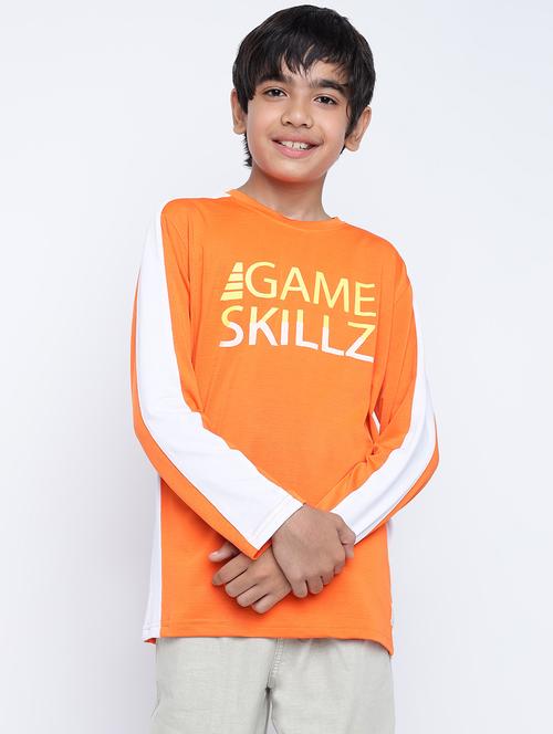 orange printed long sleeve t-shirt - 20171043 - Very Small Image - 1