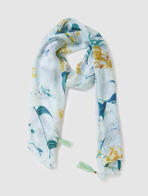printed scarf with tassels details - 20171163 - Very Small Image - 1