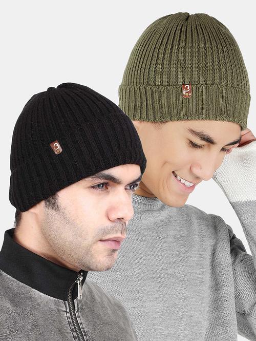 pack of 2 solid winter skull cap - 20171230 - Very Small Image - 1