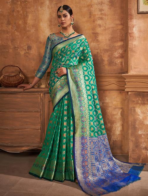 green kanjivaram saree - 20171361 - Very Small Image - 1
