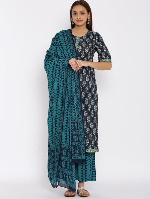 floral kurta palazzo suit set - 20171410 - Very Small Image - 1