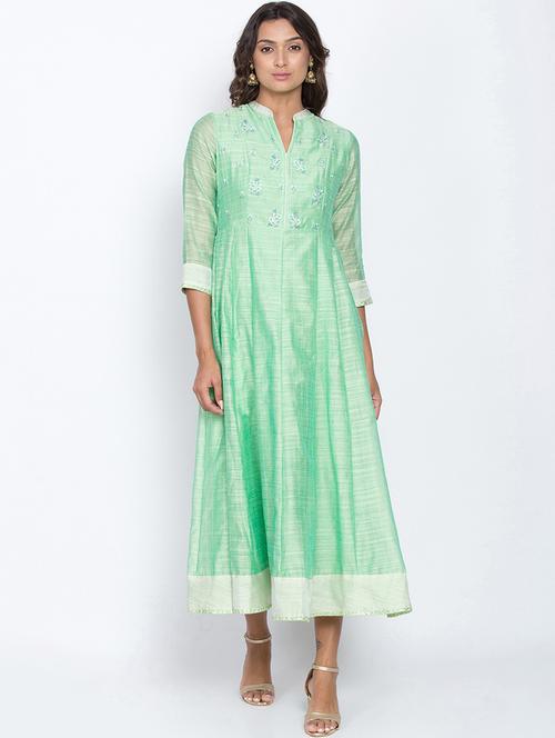 embroidered anarkali ethnic dress - 20172533 - Very Small Image - 1