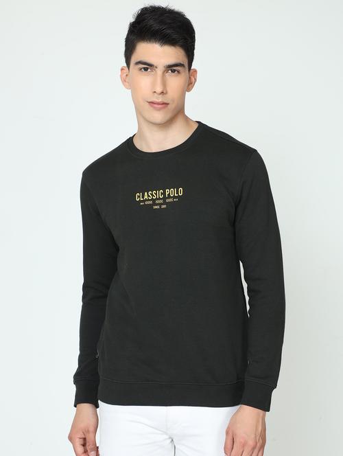 black cotton sweatshirt - 20172944 - Very Small Image - 1