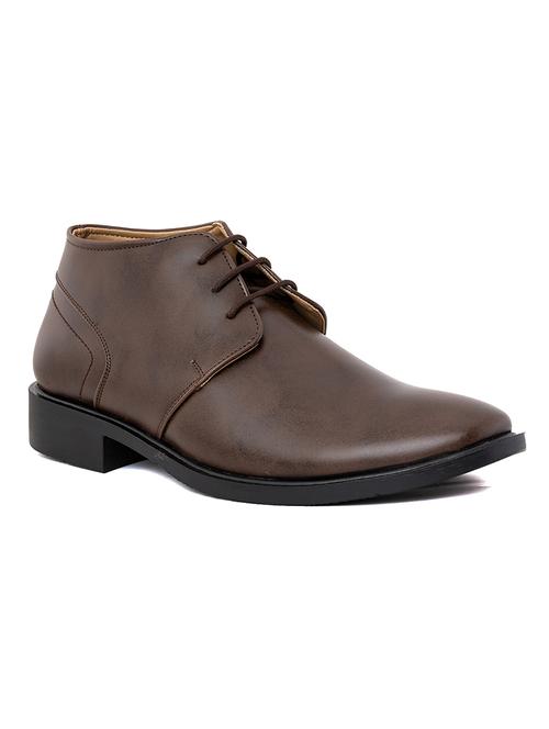 brown synthetic lace up boots - 20173071 - Very Small Image - 1