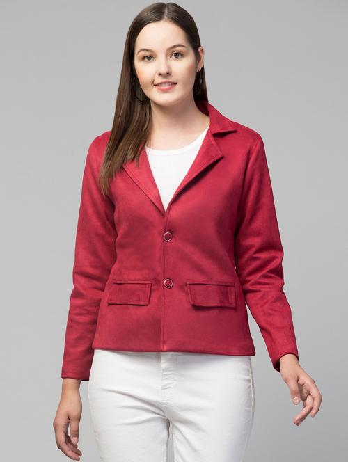 red faux leather summer jacket - 20173676 - Very Small Image - 1