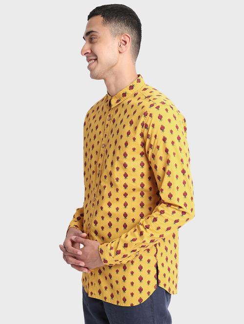 shit collar printed short kurta - 20173724 - Very Small Image - 1