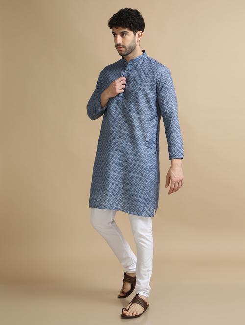 digital printed cotton kurta pyjama - 20173984 - Very Small Image - 1