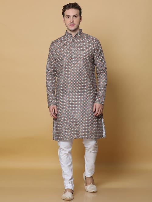digital printed cotton kurta pyjama - 20174044 - Very Small Image - 1