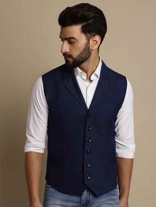 checkered slim fit classic waistcoat - 20174065 - Very Small Image - 1