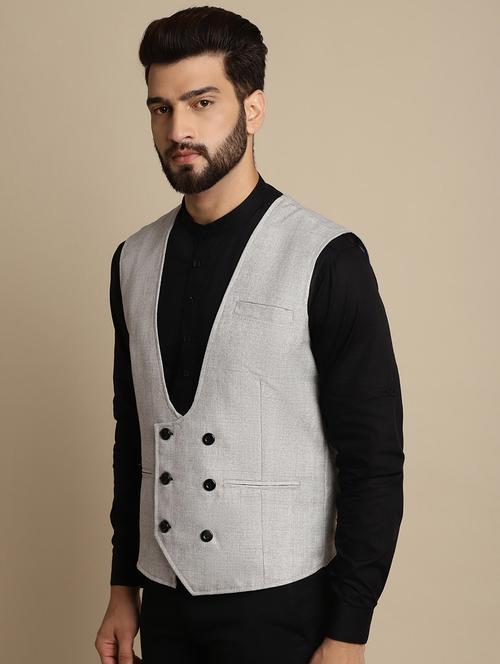 checkered slim fit classic waistcoat - 20174074 - Very Small Image - 1