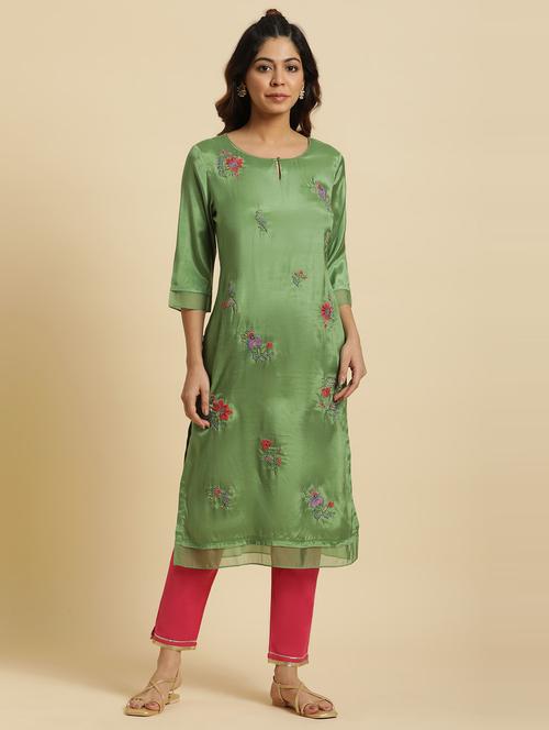 women's straight kurta - 20174367 - Very Small Image - 1